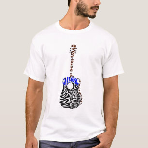 Gitarren-Typografie Men´s T - Shirt-Weiß T-Shirt
