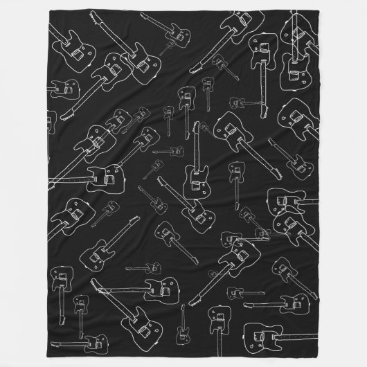 Gitarren überall schwarz fleecedecke (Vorderseite)