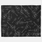 Gitarren überall schwarz fleecedecke (Vorderseite (Horizontal))