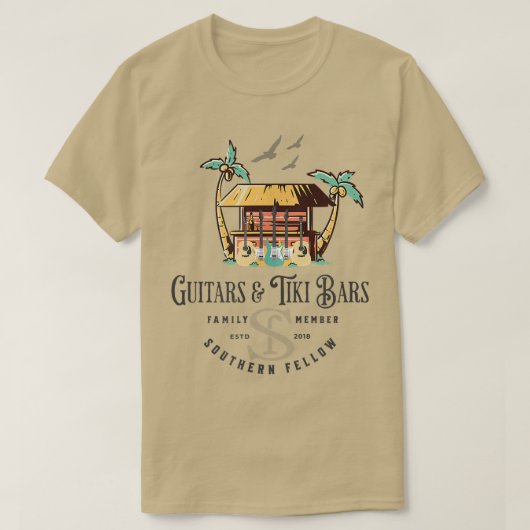 Gitarren und Tiki Bars 1546 T-Shirt (Design vorne)