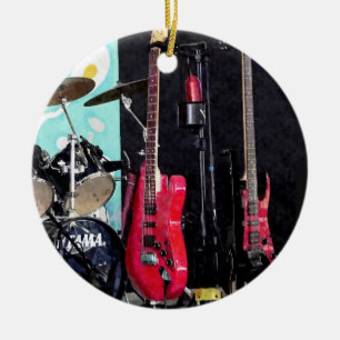 Gitarren und Trommeln Keramik Ornament
