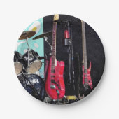 Gitarren und Trommeln Pappteller (Vorderseite)