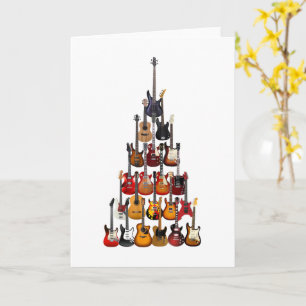 Gitarren-Weihnachtsbaum-Lichter Rock-Musik Karte