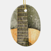Gitarren-Weihnachtsverzierung Keramikornament (Hinten)