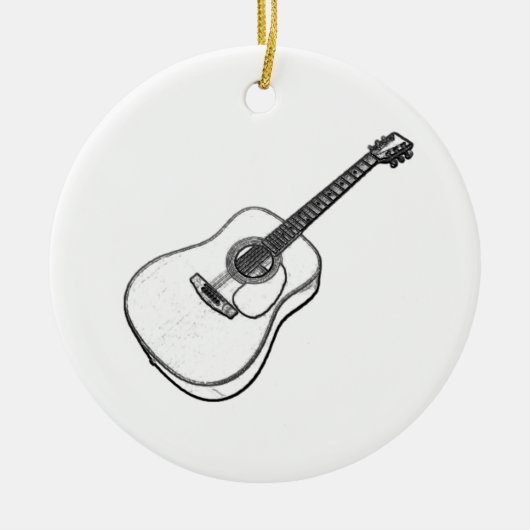 Gitarren-Zeichnen Keramik Ornament (Vorne)