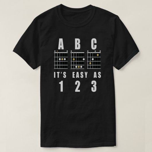 Gitarrenakkorde ABC Es ist einfach bis 123 T-Shirt (Design vorne)