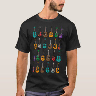 Gitarrenarten Bunte Süße Gitarrist T-Shirt