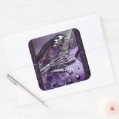 Gitarrenaufkleber des Grim Sensenmanns Quadratischer Aufkleber (Umschlag)