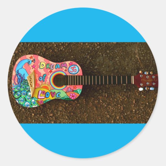 Gitarrenaufkleber. Runder Aufkleber (Vorderseite)