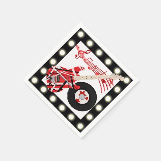 Gitarrenaufnahmen und Musiknoten mit leichter Gren Serviette (Ecke)