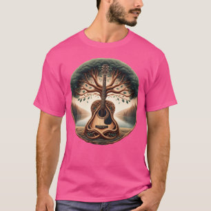 Gitarrenbaum-Kunstwerk Akustikgitarre T-Shirt