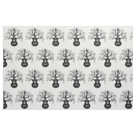 Gitarrenbaum und Musiknote Stoff (Fat Quarter (45,7 x 55,9 cm))