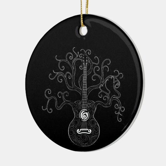 Gitarrenbaum und Musiknoten Keramik Ornament (Links)