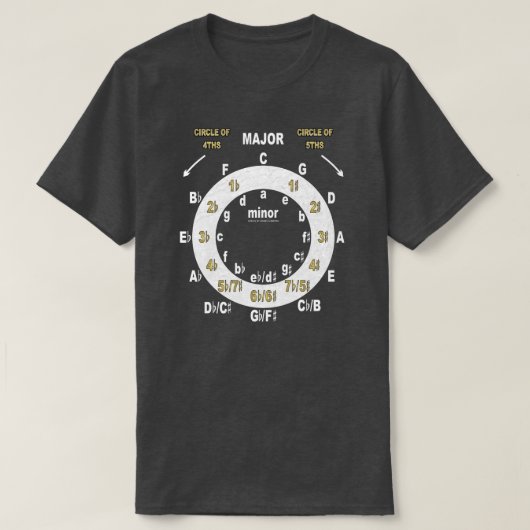 Gitarrencirkel der Quinten und Quarten T-Shirt (Design vorne)