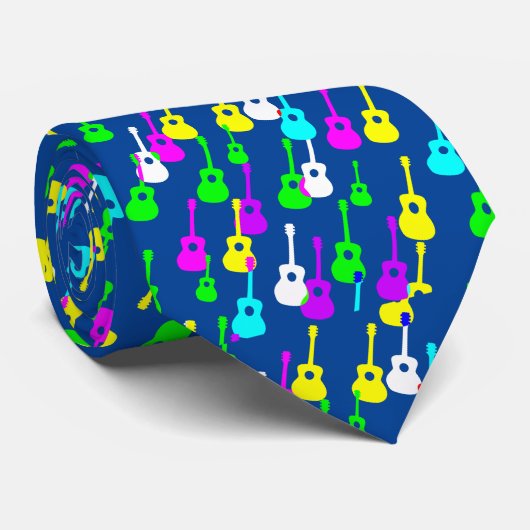 GitarrenCollage Krawatte (Gerollt)
