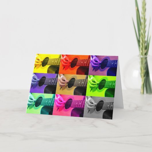 GitarrenCollage of Color - Leere Grußkarte Karte (Vorderseite)
