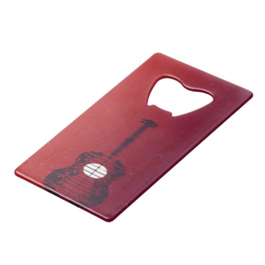 Gitarrencove Geldbeutel Flaschenöffner (Rückseite Schrägansicht)