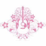 Gitarrendesign Freistehende Fotoskulptur<br><div class="desc">Funky rosa Design mit Gitarre in der Mitte,  Wirbel und Blume rund um. Sehr mädchenhaft,  sehr cool.</div>