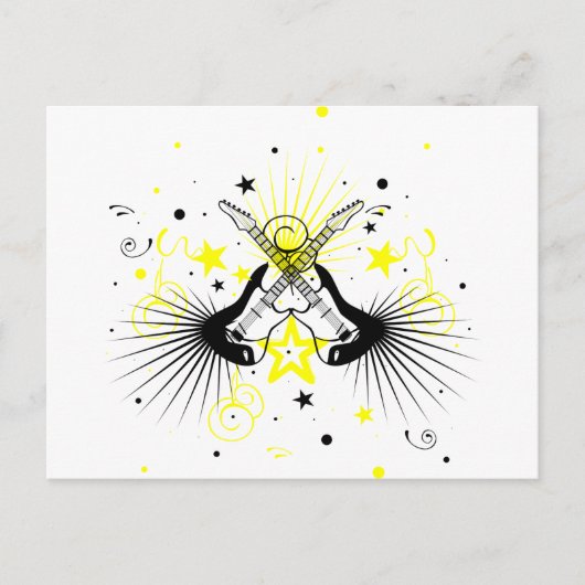 Gitarrendesign Postkarte (Vorderseite)