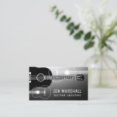 Gitarrendesign-Silhouetten Visitenkarte (Stehend Vorderseite)