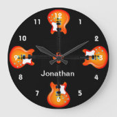 Gitarrendesign Wall Clock Große Wanduhr (Vorderseite)
