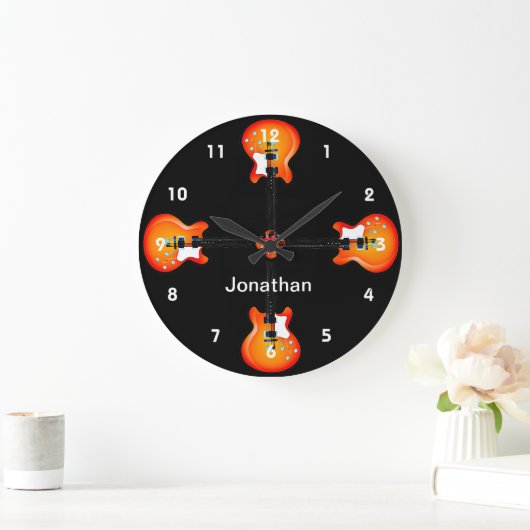 Gitarrendesign Wall Clock Große Wanduhr (Zuhause)