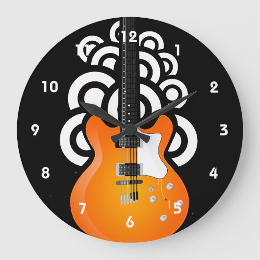 Gitarrendesign-Wall-Uhr Große Wanduhr (Vorderseite)
