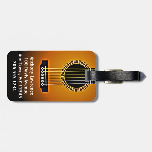 Gitarrendesignmarken Gepäckanhänger (Rückseite horizontal)