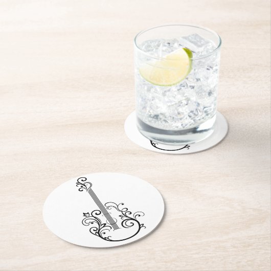 Gitarrendruck Runder Pappuntersetzer (Vor Ort)