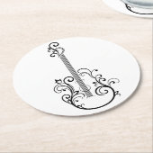 Gitarrendruck Runder Pappuntersetzer (Angewinkelt)