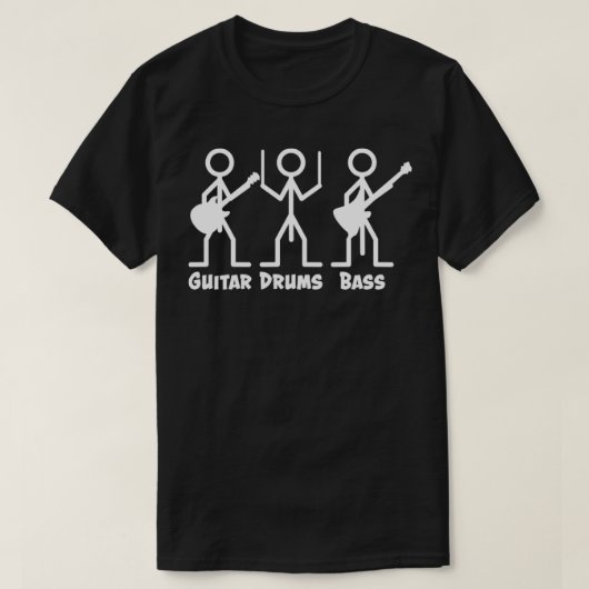 Gitarrendusche Bass (weiß) T - Shirt (Design vorne)