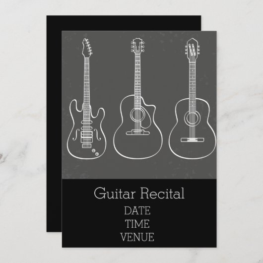 GitarrenErwägung angesagte stilvolle Performance Einladung (Vorne/Hinten)