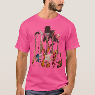 Gitarrenfarben Bunte Musiker-Gitarre Für Gitarrens T-Shirt