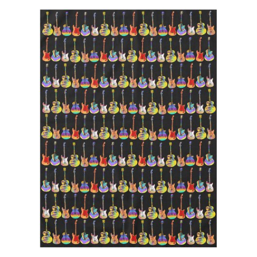 Gitarrenfarbenes Musikmuster Tischdecke (Vorderseite)