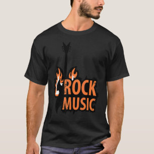 Gitarrenflammen und Rock and Roll T-Shirt
