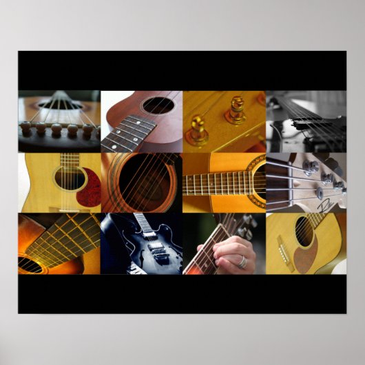 Gitarrenfoto Collage Poster (Vorne)