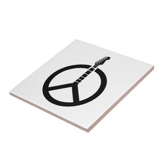 Gitarrenfriedenszeichen Fliese (Seite)