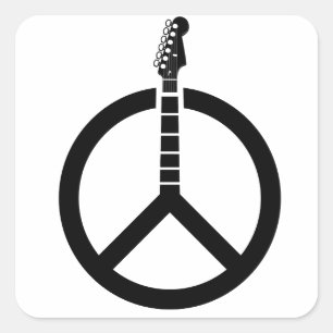 Gitarrenfriedenszeichen Quadratischer Aufkleber