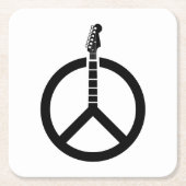 Gitarrenfriedenszeichen Rechteckiger Pappuntersetzer (Vorderseite)