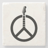 Gitarrenfriedenszeichen Steinuntersetzer (Vorderseite)