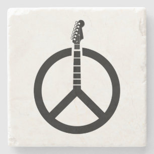 Gitarrenfriedenszeichen Steinuntersetzer