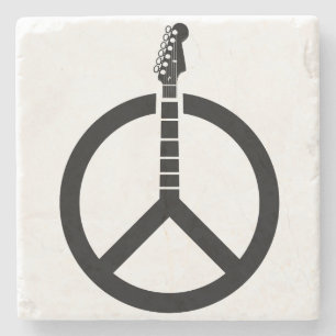 Gitarrenfriedenszeichen Steinuntersetzer