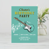 Gitarrengeburtstag Einladung (Stehend Vorderseite)