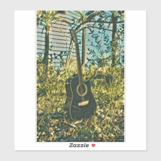 Gitarrengeschenk Aufkleber (Blatt)