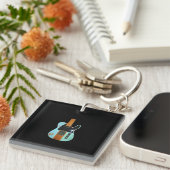 Gitarrengeschenk | Coole elektrische Gitarre Schlüsselanhänger (Vorderseite rechts)