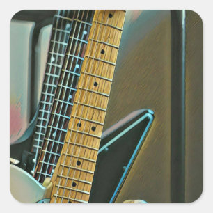 Gitarrengeschenk für Väter Quadratischer Aufkleber