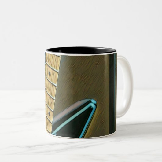 Gitarrengeschenk für Väter Zweifarbige Tasse (VorderseiteRechts)