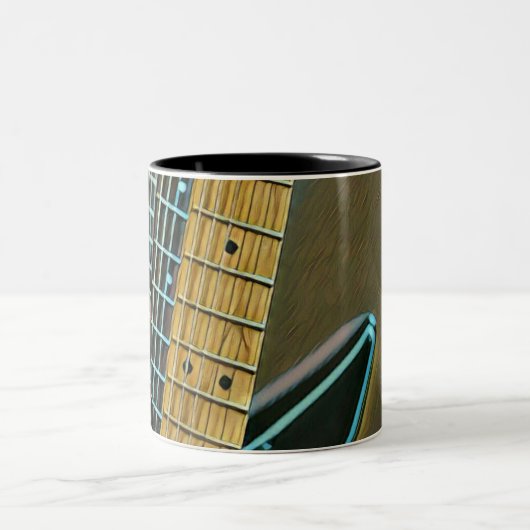 Gitarrengeschenk für Väter Zweifarbige Tasse (Mittel)