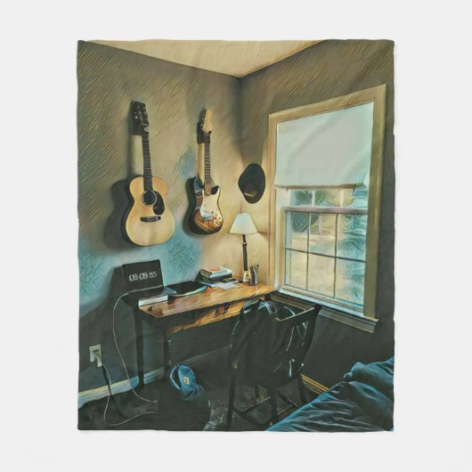 Gitarrengeschenke Fleecedecke (Vorderseite)