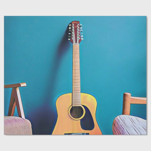 Gitarrengeschenke Geschenkpapier (Flach)